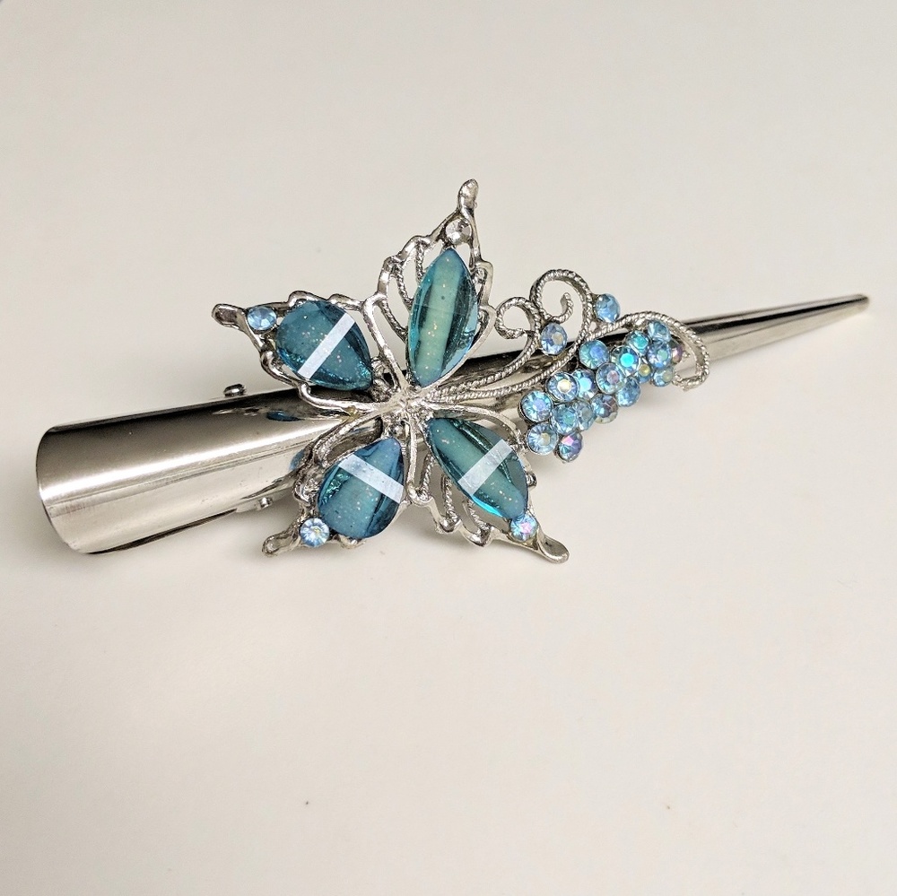 Rhinestone butterfly retro hair clip